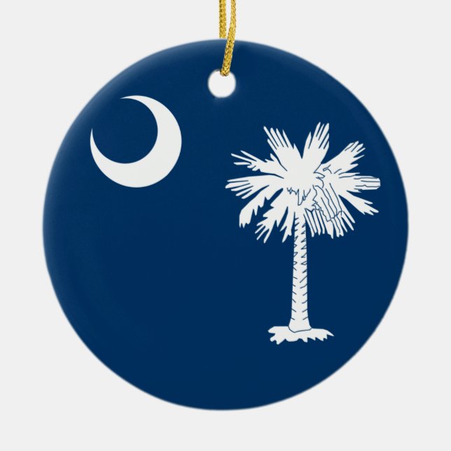 South Carolina Flag Ceramic Ornament (Front)