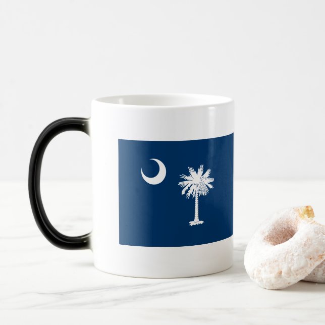 South Carolina Flag Color Morph Mug (With Donut)