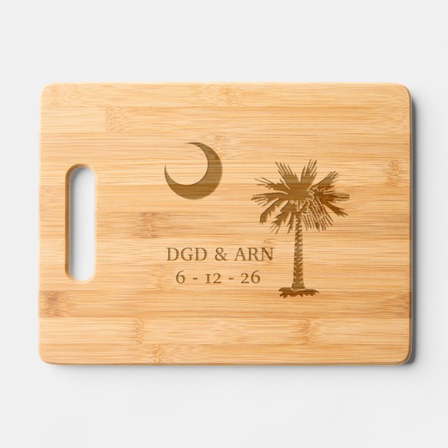 South Carolina Flag  Engraved Cutting Board (Front)
