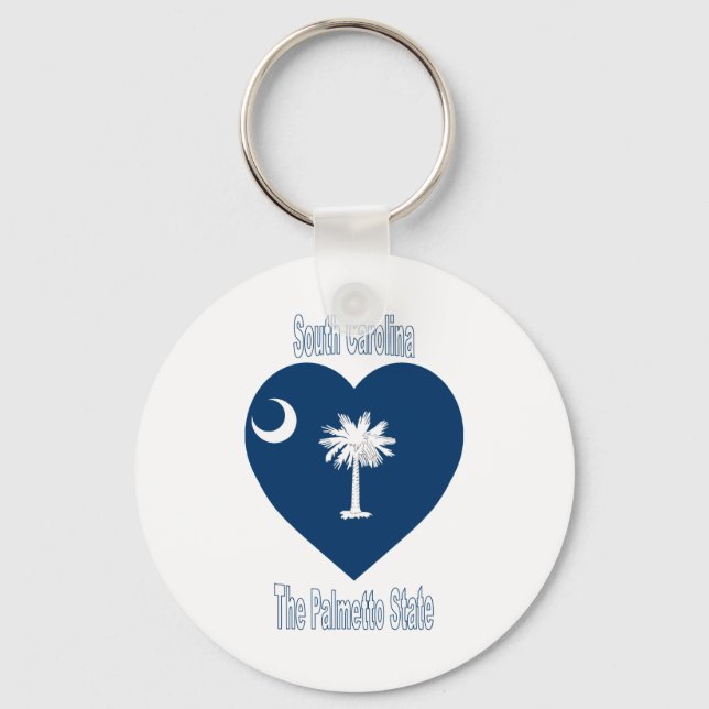 South Carolina Flag Heart Keychain (Front)
