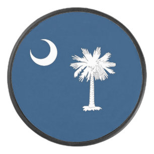 South Carolina Flag Hockey Puck