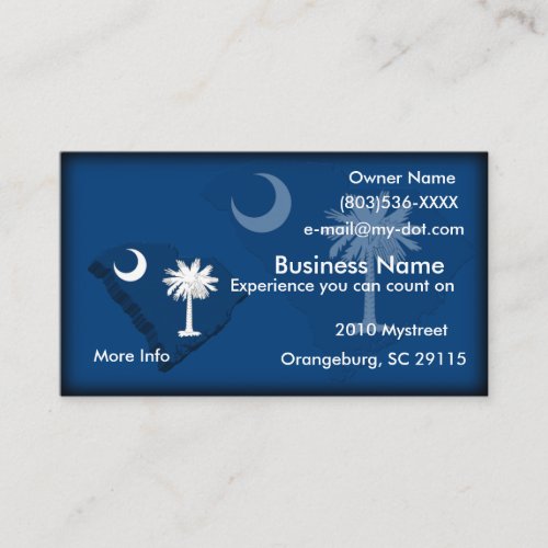 South Carolina Flag Map Business Card