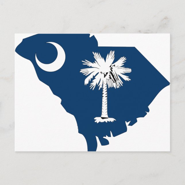 South Carolina Flag Map Postcard (Front)