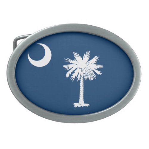 South Carolina Flag Oval Belt Buckle