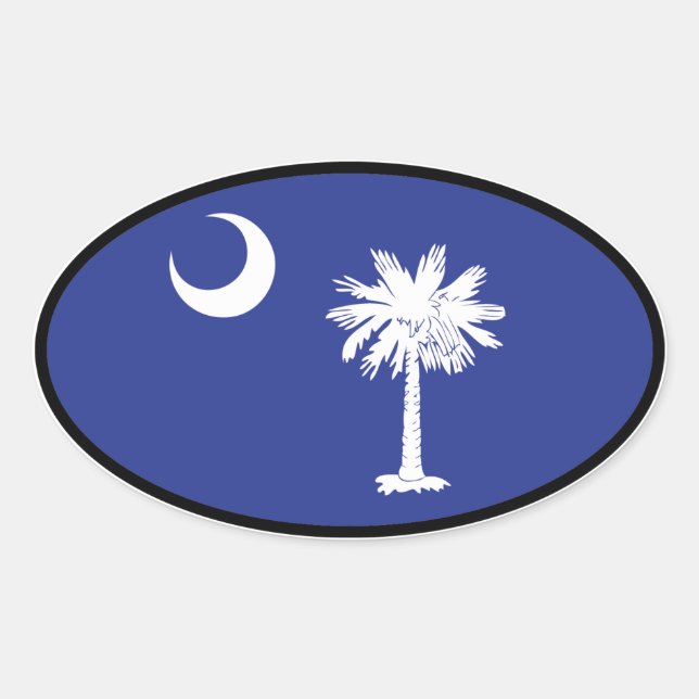 South Carolina Flag Oval Sticker (Front)