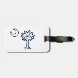 South Carolina Flag Palm Tree Bike Luggage Tag