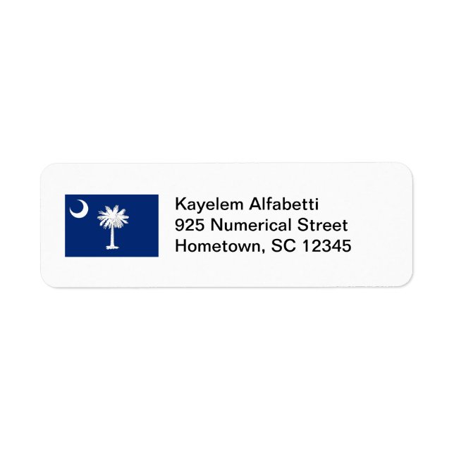 South Carolina Flag Return Address Label (Front)