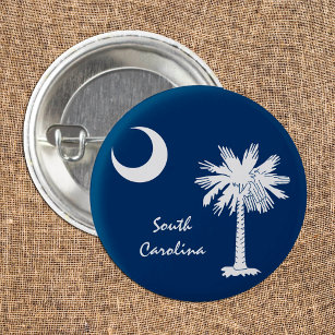 South Carolina Flag & S Carolina State USA /sports Button
