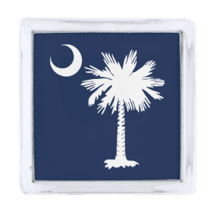South Carolina Flag Silver Finish Lapel Pin