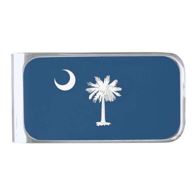 South Carolina Flag Silver Finish Money Clip (Front)