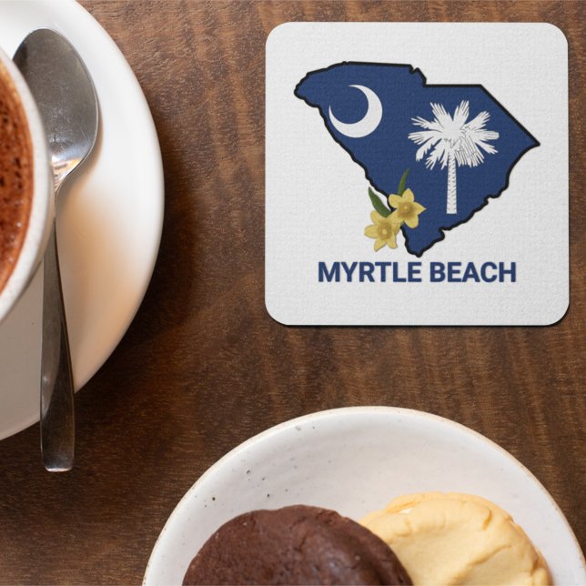 South Carolina Flag State Flower Yellow Jessamine Beverage Coaster (Creator Uploaded)