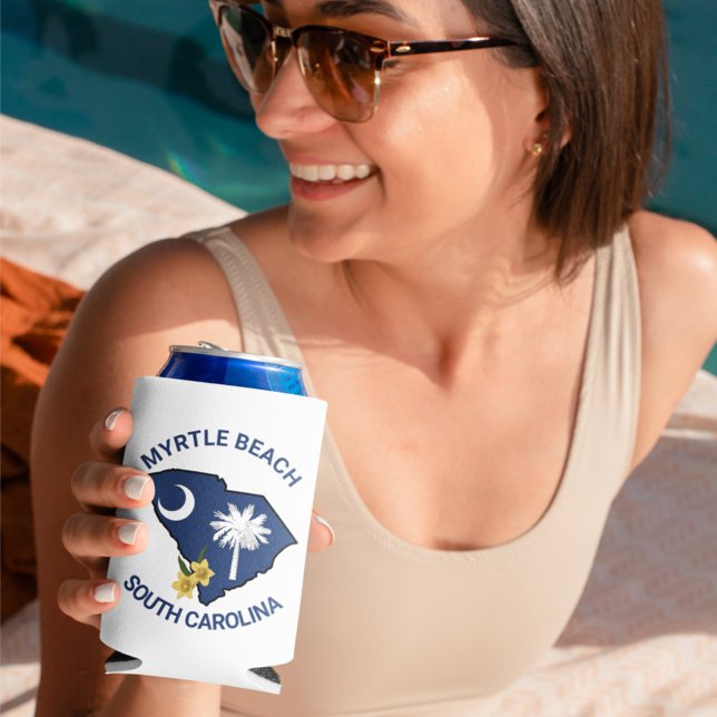 South Carolina Flag State Flower Yellow Jessamine Can Cooler (Creator Uploaded)