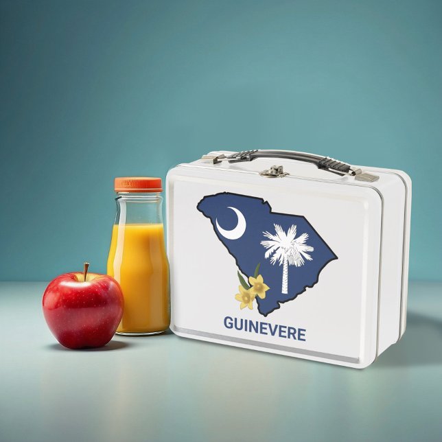 South Carolina Flag State Flower Yellow Jessamine Metal Lunch Box (Creator Uploaded)