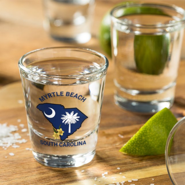 South Carolina Flag State Flower Yellow Jessamine Shot Glass (Creator Uploaded)