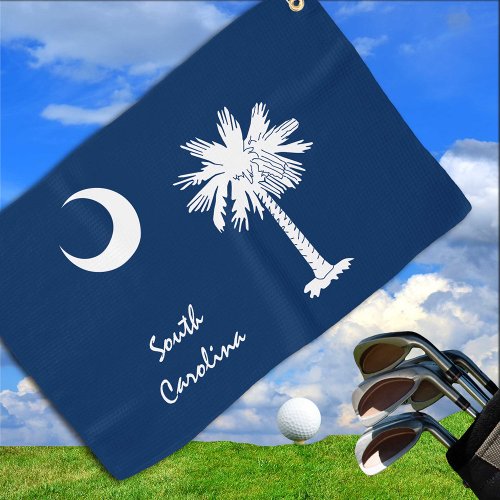 South Carolina Flag  State USA golf sport fans Golf Towel