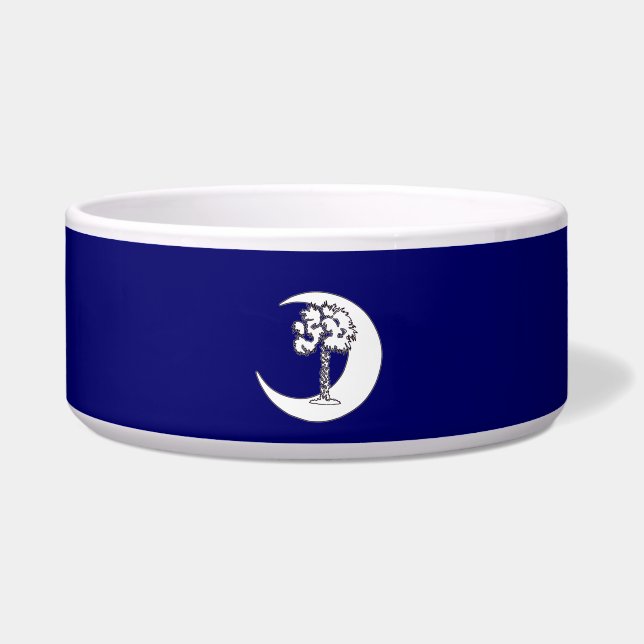 South Carolina Flag Symbols Dog Bowl (Front)