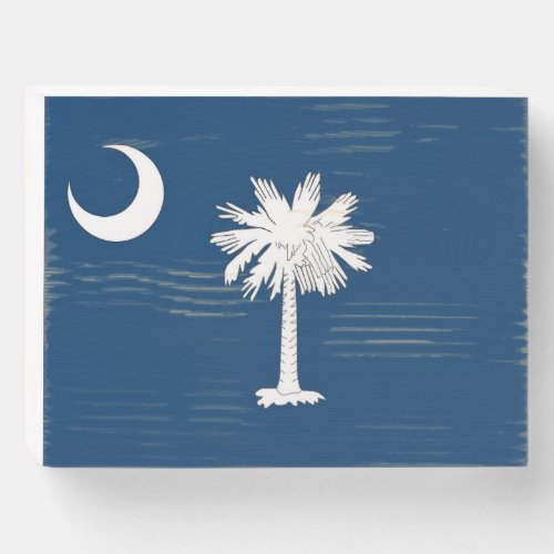 South Carolina Flag Wooden Box Sign