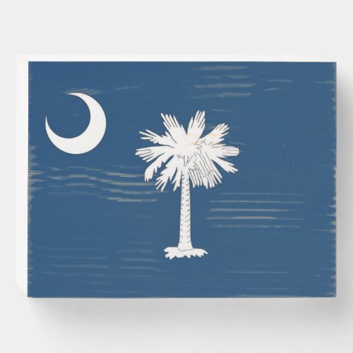 South Carolina Flag Wooden Box Sign