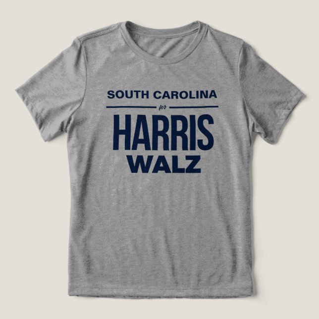 South Carolina for Harris Walz Tri-Blend Shirt (Design Front)