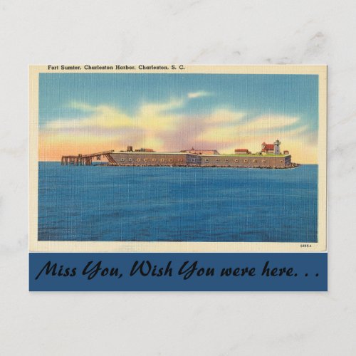 South Carolina Fort Sumter Charleston Postcard