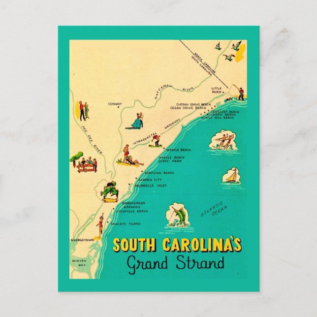 South Carolina Grand Strand Postcard (Front)