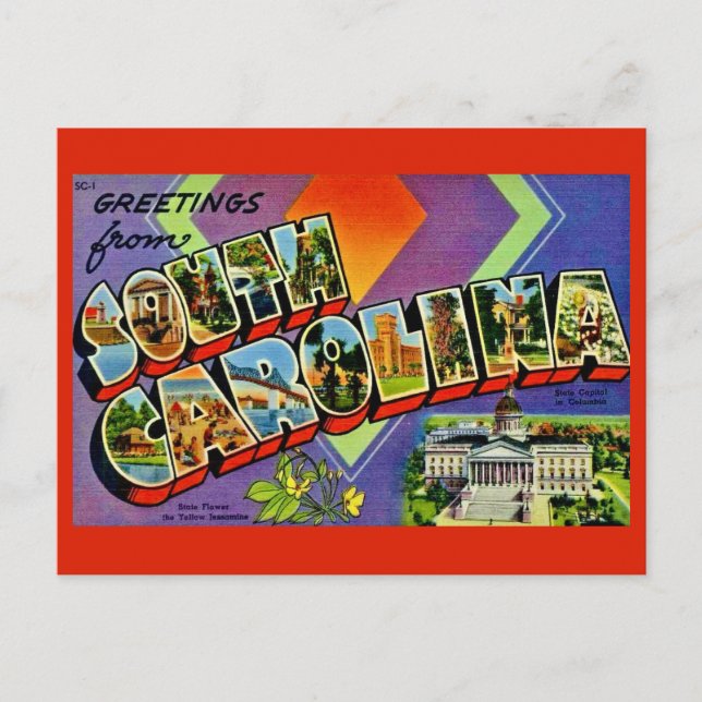 South Carolina Greeting Postcard (Front)
