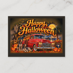 South Carolina Halloween Hound Dogs 1950s Truck Enclosure Card