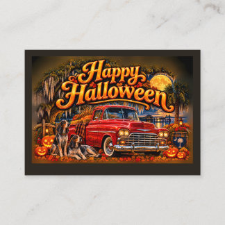 South Carolina Halloween Hound Dogs 1950s Truck Enclosure Card