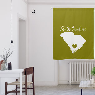 South Carolina Home State Map Love Heart Shape Blackout Curtains
