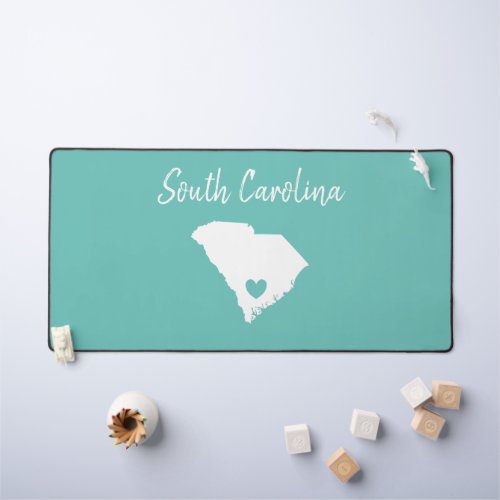South Carolina Home State Map Love Heart Shape    Desk Mat