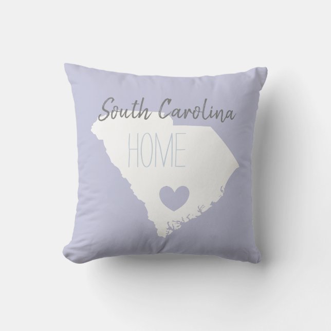 South Carolina home state map love heart Throw Pillow (Front)