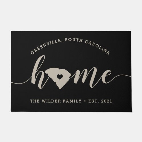 South Carolina Home State Personalized Doormat