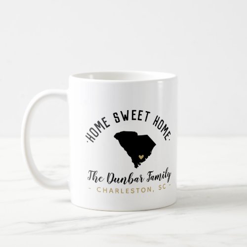 South Carolina Home Sweet Home Family Monogram Mug