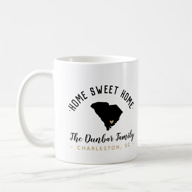South Carolina Home Sweet Home Family Monogram Mug (Left)