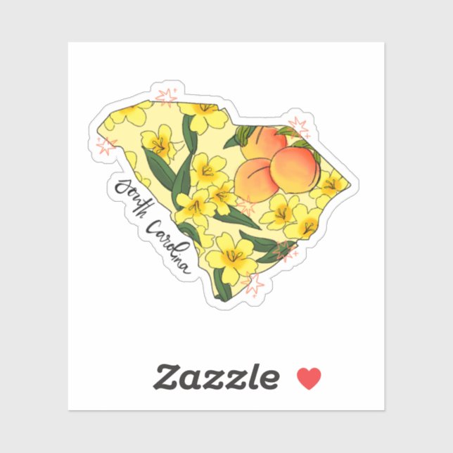 South Carolina Illustrated State Sticker (Sheet)