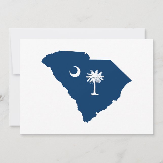 South Carolina in Blue and White Invitation (Front)