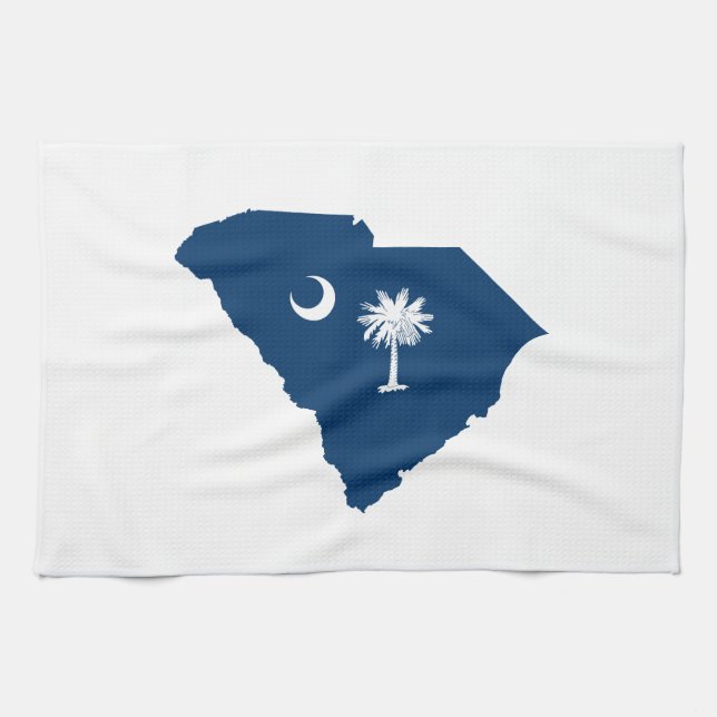 South Carolina in Blue and White Towel (Horizontal)