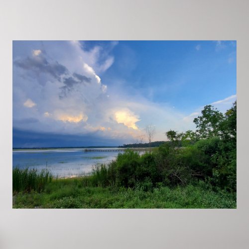 South Carolina Large Thunderstorm Water Marsh Poster