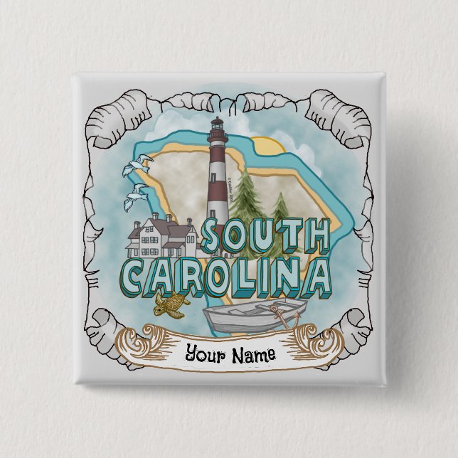 South Carolina Lighthouse  Button (Front)