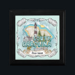 South Carolina Lighthouse Gift Box<br><div class="desc">South Carolina Lighthouse gift box by ArtMuvz Illustration. Matching Lighthouse apparel, Lighthouse t-shirts, Lighthouse gifts. Lighthouse t-shirt, christmas and birthday gifts, lighthouse collector apparel. Lighthouse gifts are a great way to show someone you care, especially if they love the ocean, the coast, or lighthouses themselves. Lighthouses are iconic symbols of...</div>