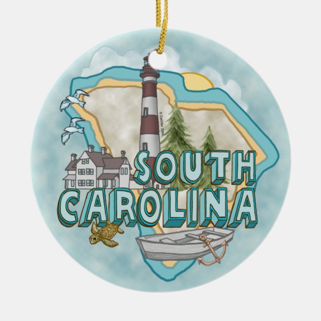 South Carolina Lighthouse Ornament (Front)