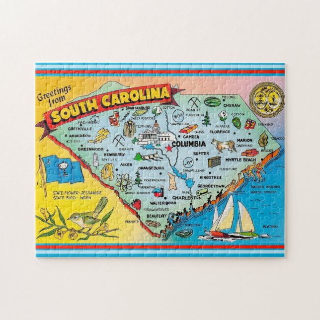 South Carolina Map 11x14 Puzzle (Horizontal)