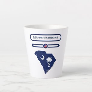 SOUTH CAROLINA MAP, SOUTH CAROLINA. SAMER BRASIL LATTE MUG