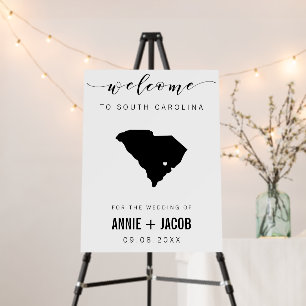 South Carolina Map Wedding Welcome Sign, Foam Board