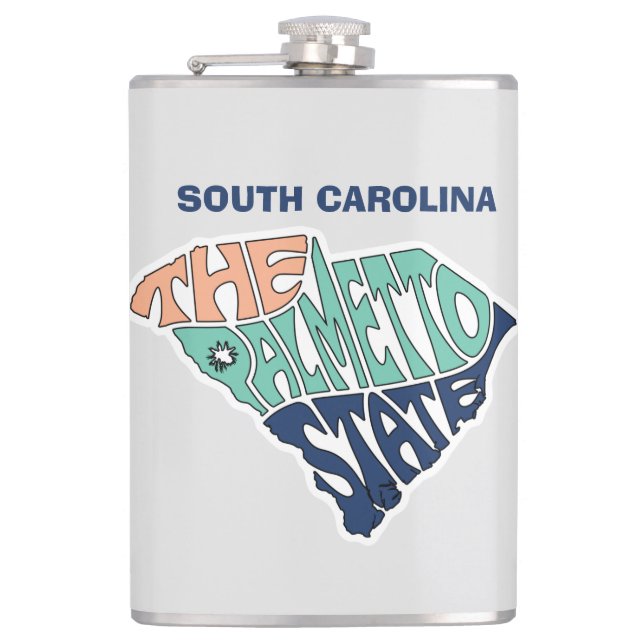 South Carolina Nickname Word Art Flask (Front)