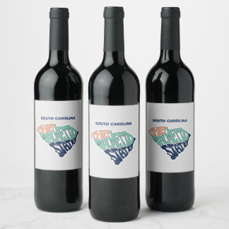 South Carolina Nickname Word Art Wine Label