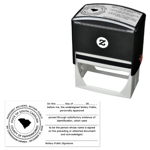 South Carolina Notary Public Acknowledgement Stamp