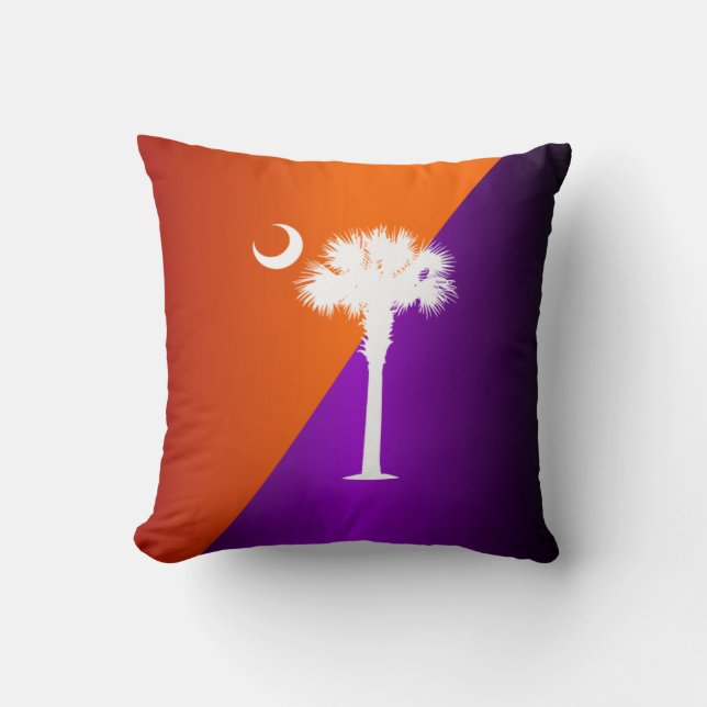 South Carolina Orange & Purple Throw Pillow (Front)