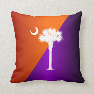 South Carolina Orange & Purple Throw Pillow