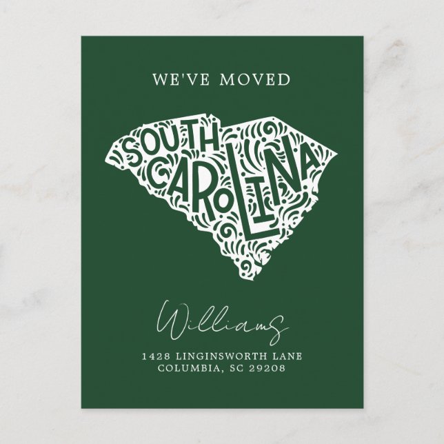 SOUTH CAROLINA | Our Address Change Postcard (Front)